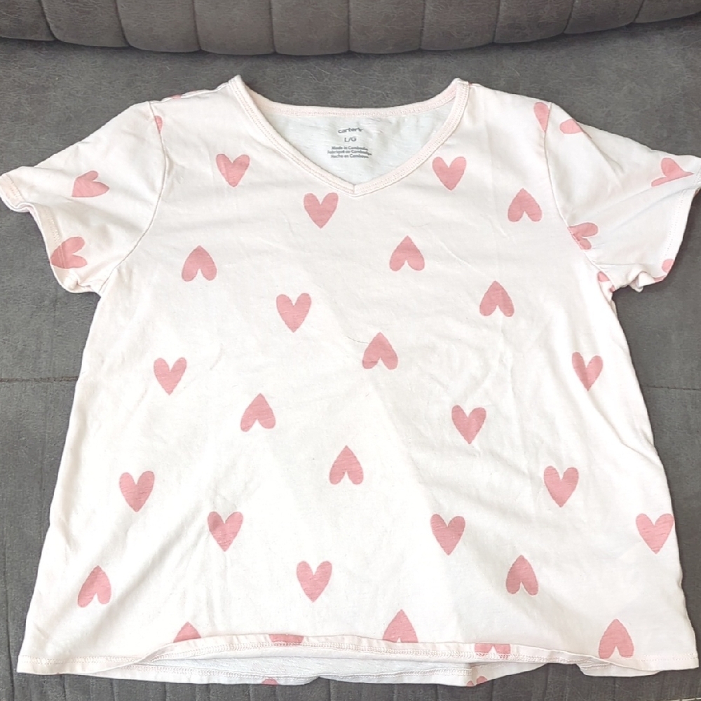 Carter's Light Pink Tee with Heart Print